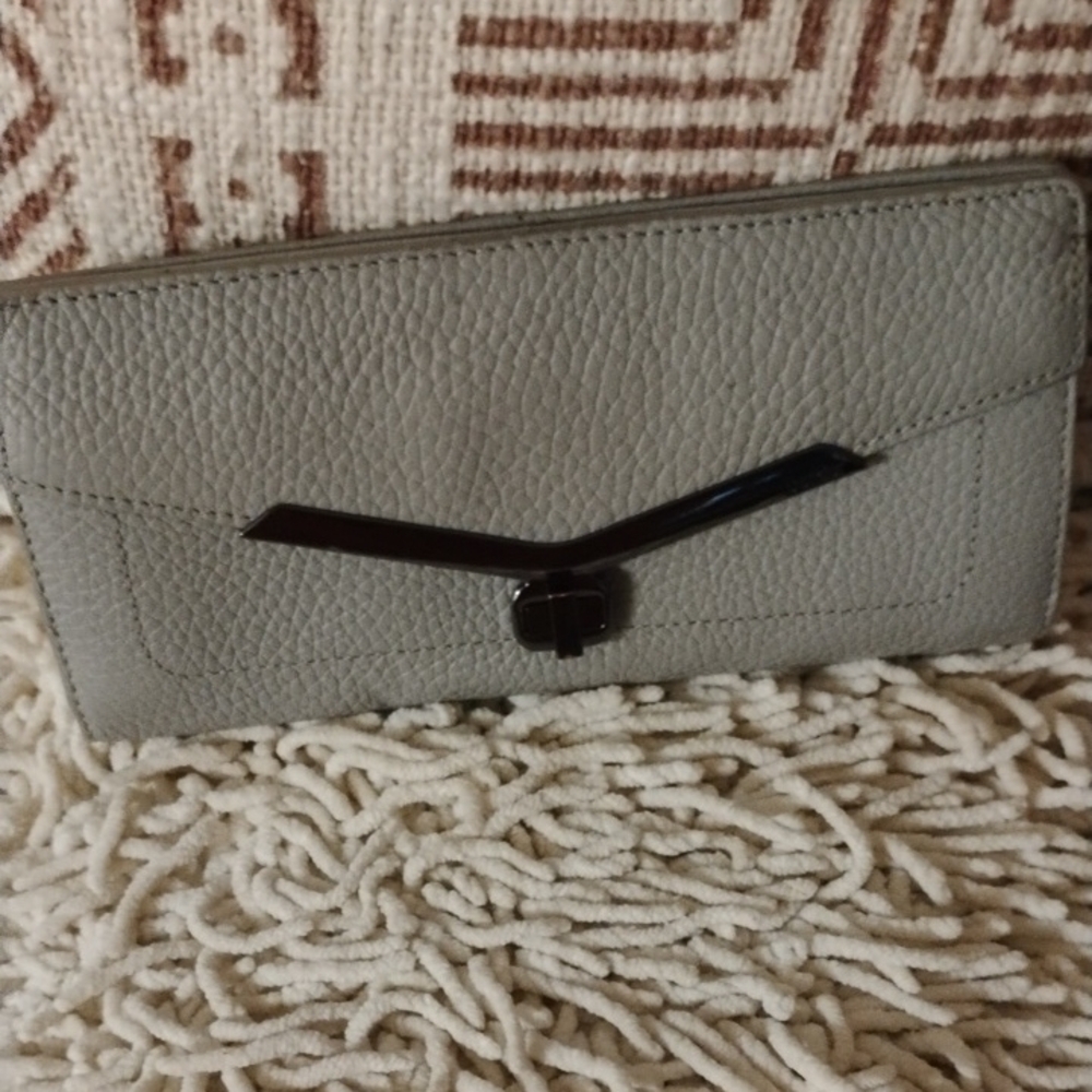 Botkier Valentina Gray Pebble Leather Wallet
